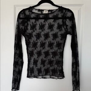 Abercrombie & Fitch Sheer Black Lace Top